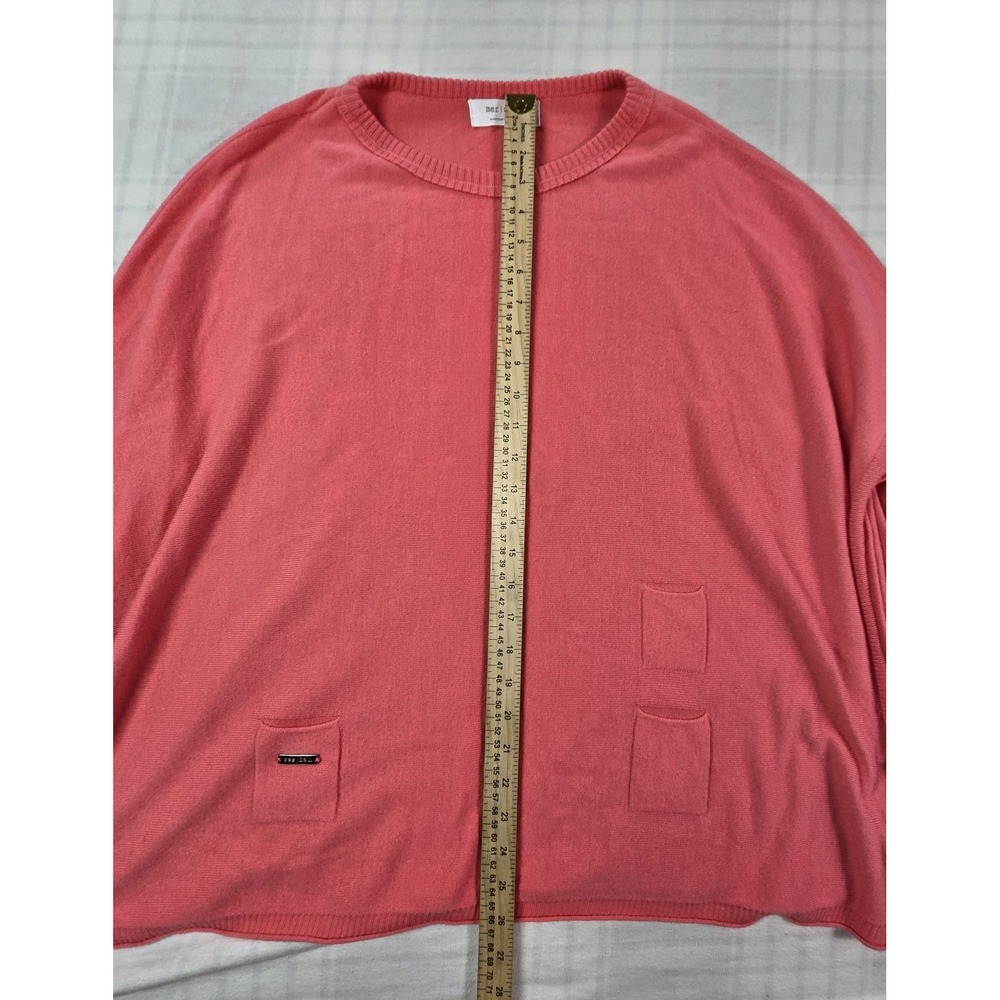 Mersea Womens Catalina Traveler Knit Sweater Side Splits Coral Pink OS - Picture 6 of 13